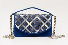 Load image into Gallery viewer, The Nampula Sax Blue Glitter Leather Handbag