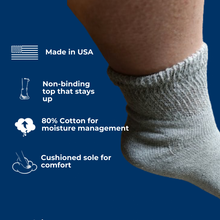 Load image into Gallery viewer, Women's Cotton Diabetic Ankle Socks (6 Pair)