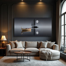 Load image into Gallery viewer, Modern Minimalist Night Lake Wall Art