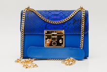 Load image into Gallery viewer, The Toskana Sax Blue Pythn Leather Handbag