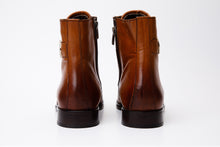 Load image into Gallery viewer, The Zeus Brown Leather Lace-Up Men Boot with a Zipper
