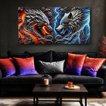 Load image into Gallery viewer, 3D Dragon and Wolf Wall Art IV