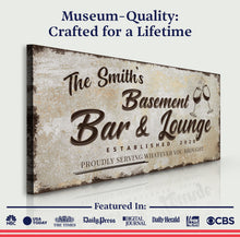 Load image into Gallery viewer, Personalized Basement Bar Sign: Custom Bar Signs for Home Bar – Perfect Man Cave Wall Decor