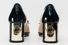 Load image into Gallery viewer, The Fano Beige Leather Cap Toe Block Heel Pump Women Shoe