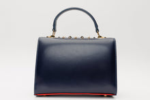 Load image into Gallery viewer, The Infanta Navy Blue Spike Leather Handbag