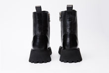 Load image into Gallery viewer, The Yildiz Black Leather Lace-Up Ankle Women  Boot With a Side Zipper