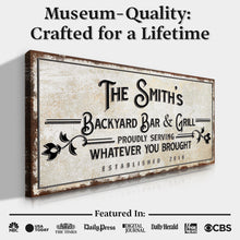 Load image into Gallery viewer, Backyard Bar &amp; Grill Sign