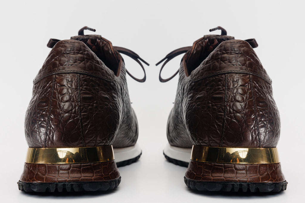 The Bomba Brown Crocodile Leather Men Sneaker