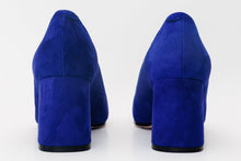Load image into Gallery viewer, The California Sax Blue Suede Leather Block Heel Pump Women Shoe