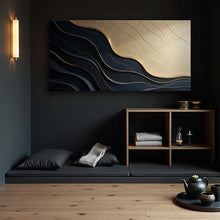 Load image into Gallery viewer, Black And Gold Minimalist Abstract VII