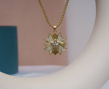 Load image into Gallery viewer, CZ Cross with Star Charm, Sku#LK623