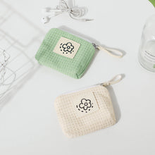 Load image into Gallery viewer, Waffle Texture Wristlet Bag – Minimalist Cotton Wristlet Pouch | Sarah Express