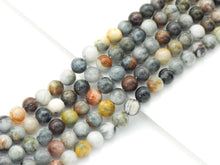 Load image into Gallery viewer, Genuine Quality Fire Hawk's Eye Round Smooth Beads, 6mm/8mm/10mm Eagle Eye, Sku#U1464