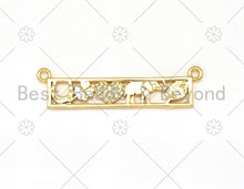 Load image into Gallery viewer, CZ Micro Pave Lucky Charm, Elephant Heart Moon Evil Eye Pendant,18K Gold Filled Charm, Necklace Bracelet Pendant,9x36mm,Sku#LK386