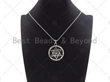 Load image into Gallery viewer, David Star Pendant Stainless Steel Silver Chain Necklace-Men's Necklace - Engraved Symbolic Jewelry - Pendant Necklace, sku#L340