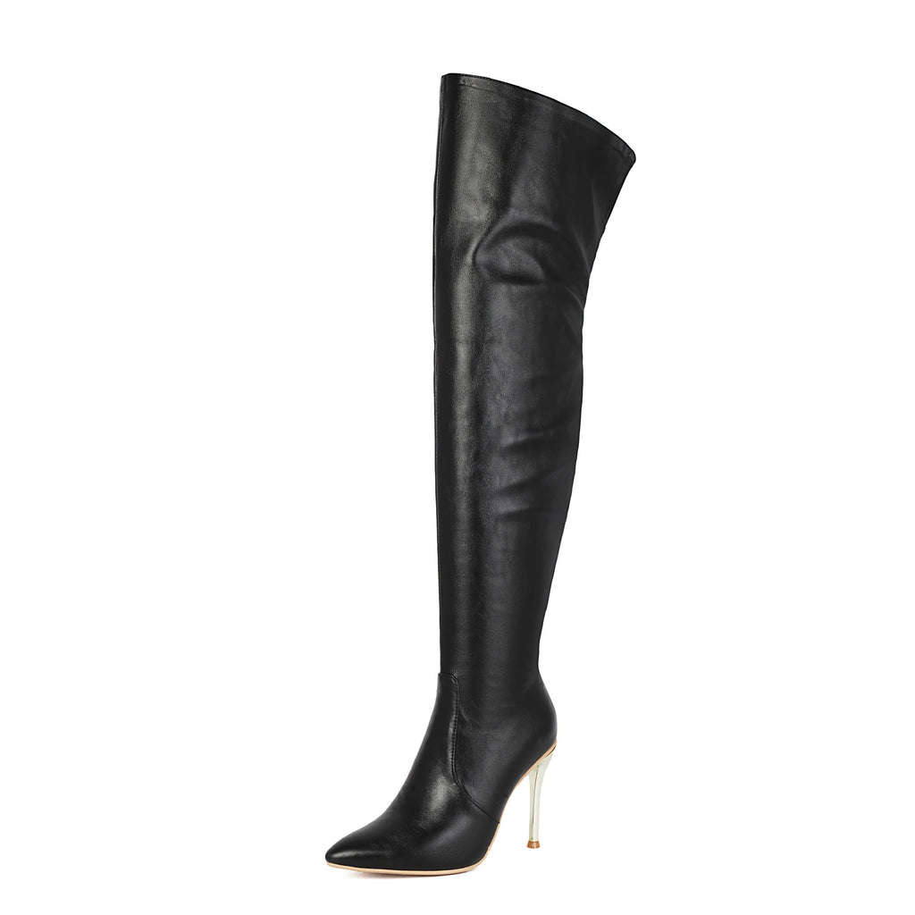 Women's Pointed-Toe Stiletto Over-the-Knee Boots - High Heel Fashion Boots