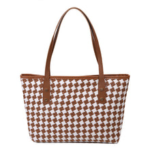 Load image into Gallery viewer, Plaid Shoulder Tote Bag for Women – Large Capacity Nylon Everyday Handbag