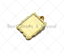 Load image into Gallery viewer, 18K Dainty Gold Rose Flower Rectangle Charm, sku#LK231