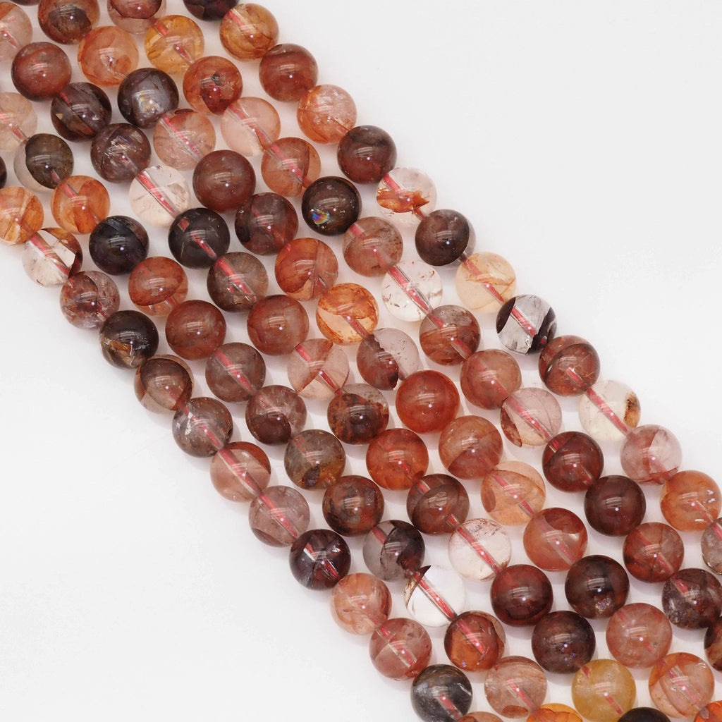 Genuine Hematoid Quartz Round Smooth Beads, Sku#U1639