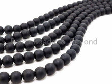 Load image into Gallery viewer, Quality Matte/Shiny Black Onyx Round Smooth Beads, sku#Q3