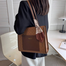 Load image into Gallery viewer, Women's Large Capacity PU Leather Shoulder Bag - Commuter Handbag with Double Straps