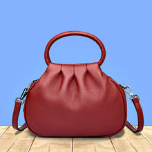 Load image into Gallery viewer, Heart-Shaped Genuine Leather Crossbody Bag for Women – Full-Grain Cowhide, Black, Gray &amp; Wine Red