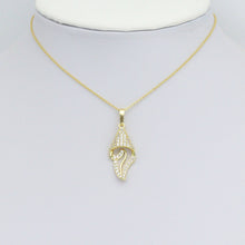 Load image into Gallery viewer, CZ Gold Silver Snail Flower Shape Charm Pendant, Sku#A462