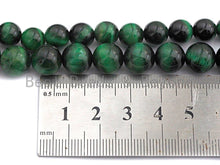 Load image into Gallery viewer, Green Tiger Eye Attachment Necklace with Large CZ Pave Gunmetal clasp, 18 long, sku#D37