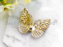 Load image into Gallery viewer, CZ Micro Pave Butterfly Brooch/Pin/Pendant, Sku#P37