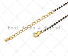 Load image into Gallery viewer, 18 Dainty Gold Black Chain Necklace, Layering Necklace,