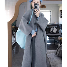 Load image into Gallery viewer, Womens Stylish Mid-length Gray Wool Coat