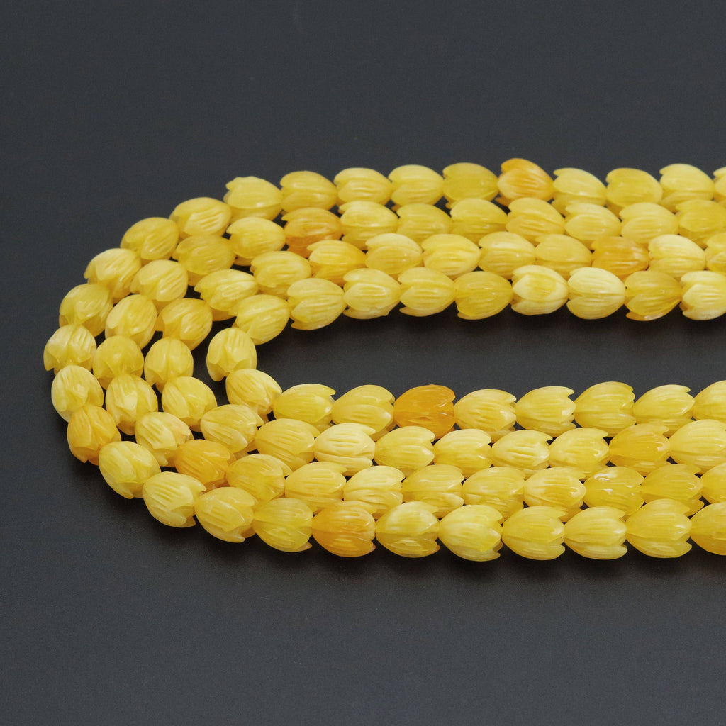10x12mm Yellow Tulip Resin Beads, Sku#U2039