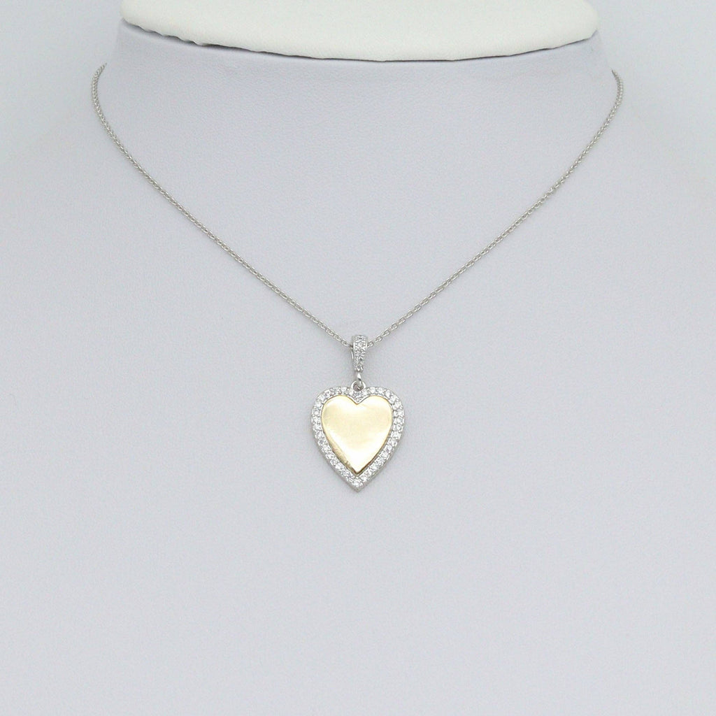 Dual Color Heart Charm Pendant, Sku#LX779