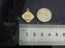 Load image into Gallery viewer, Gold Filled CZ Micro Pave Evil Eye Moon Heart Star Lock Medallion Pendant, 18K Gold Filled Charm,Necklace Bracelet Pendant,17x20mm,Sku#LK325