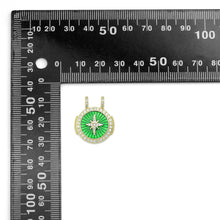 Load image into Gallery viewer, Clear CZ Green North Star Charm Pendant, Sku#FH239