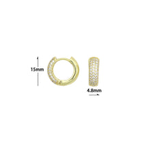 Load image into Gallery viewer, Clear CZ Silver Gold Hoop Earrings, Sku#A478