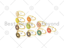 Load image into Gallery viewer, Colorful Enamel Sunflower Adjustable Ring, Sku#X262