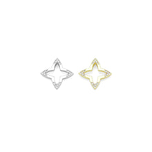 Load image into Gallery viewer, CZ Gold Silver Frame Flower Charm Pendant, Sku#A300
