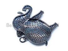 Load image into Gallery viewer, CZ Micro Pave Turquoise Cobalt Elephant Pendant/Charm, sku#L23C
