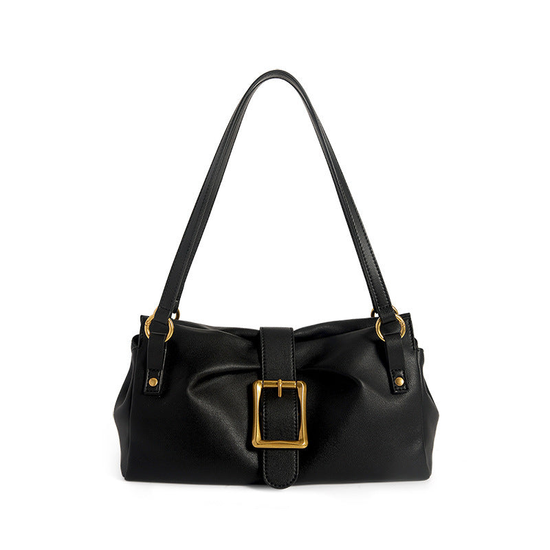 Women's Genuine Cowhide Leather Tote Shoulder Bag – Retro Underarm Handbag