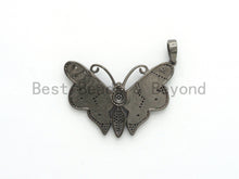 Load image into Gallery viewer, NEW Enamel Colorful Butterfly Pendant,CZ Micro Pave Oil Drop Butterfly pendant,Enamel pendant,Enamel Jewelry,29x44mm,sku#F587