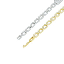 Load image into Gallery viewer, Rectangle CZ Link With Rectangle CZ Center Bracelet, Sku#A380