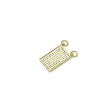 Load image into Gallery viewer, Gold Clear CZ Cross On Rectangle Charm Pendant, Sku#LK988