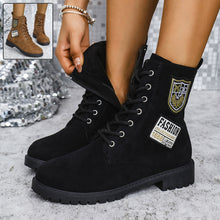 Load image into Gallery viewer, Women's Lace-Up Chunky Heel Ankle Boots | Round Toe Platform Winter Boots