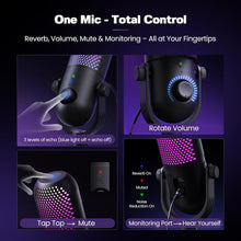 Load image into Gallery viewer, USB Microphone for PC Gaming: Condenser Microphone with RGB