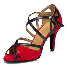 Load image into Gallery viewer, Women's Latin Dance Stiletto Heels – Soft Suede Sole Ballroom Dance Shoes