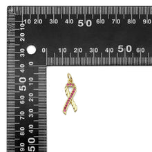 Load image into Gallery viewer, Fuchsia CZ Red Ribbon Charm, Sku#LX335