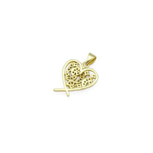 Load image into Gallery viewer, Gold CZ Butterfly On Heart Charm, Sku#LK887