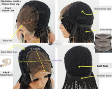 Load image into Gallery viewer, Cornrow Braid Wig "4 by 4 Closure" Mid back Length (Dorra)