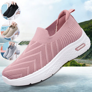 Women's Mesh Slip-On Sneakers | Breathable Lightweight Flat Walking Shoes